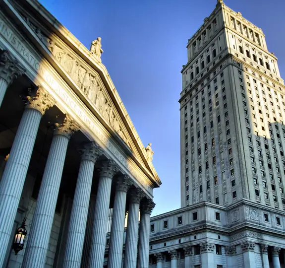 View of court buidling in NYC